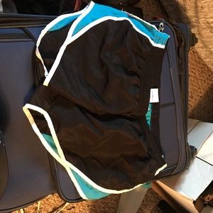 Blue and black shorts